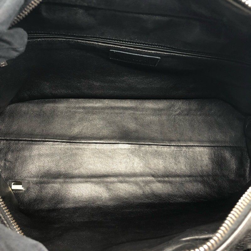 CHANEL Logo Small Boston Bag in Soft Caviar & Patent Leather