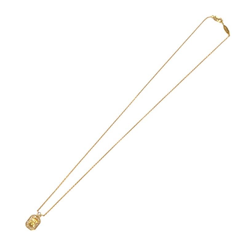 HARRY WINSTON HW Logo Necklace in 750 Yellow Gold - Exquisite Elegance