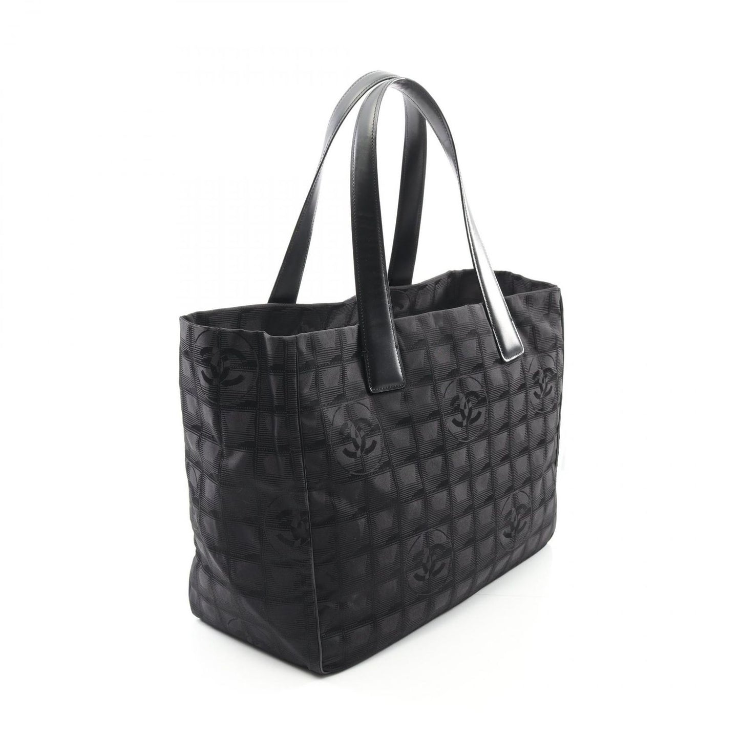 CHANEL Black Leather New Travel Line MM Tote Bag - Timeless Elegance