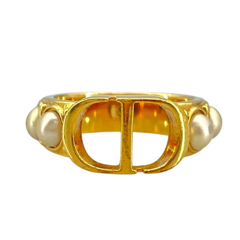 Christian Dior 30 Montaigne Ring in Gold Brass with Pearl Accents