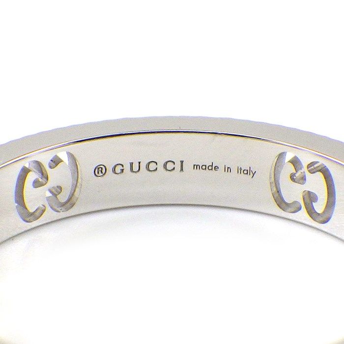 GUCCI Amore Heart Ring with Diamond in K18 White Gold - Size #9