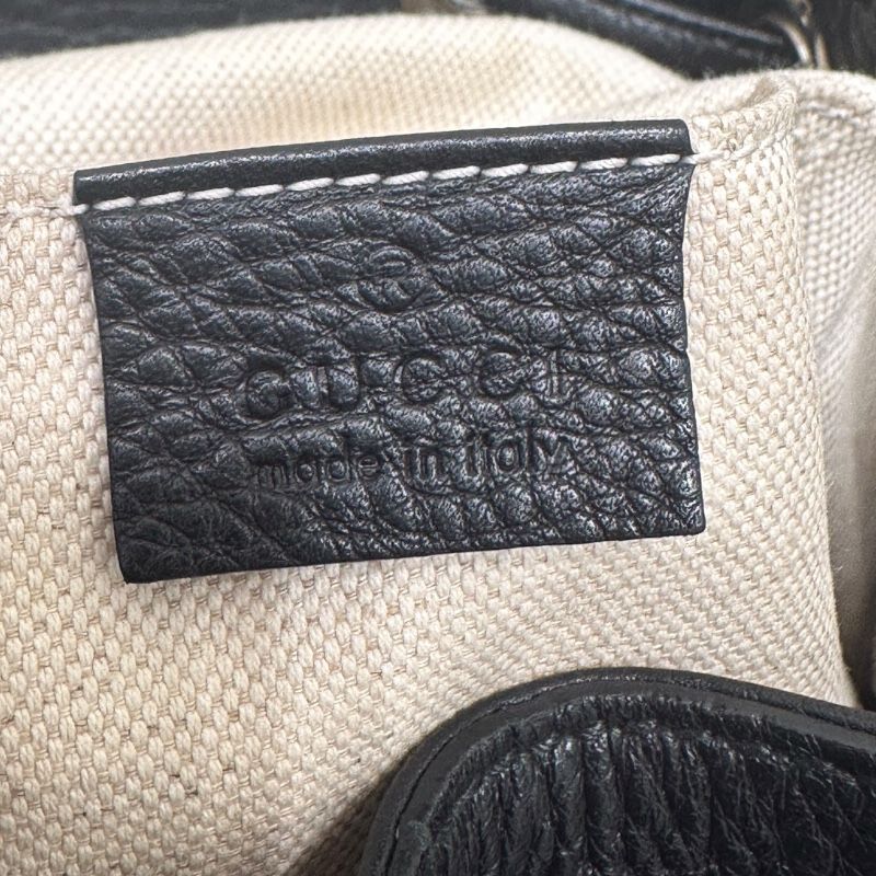 GUCCI Bamboo Backpack in Black Leather - Timeless Elegance