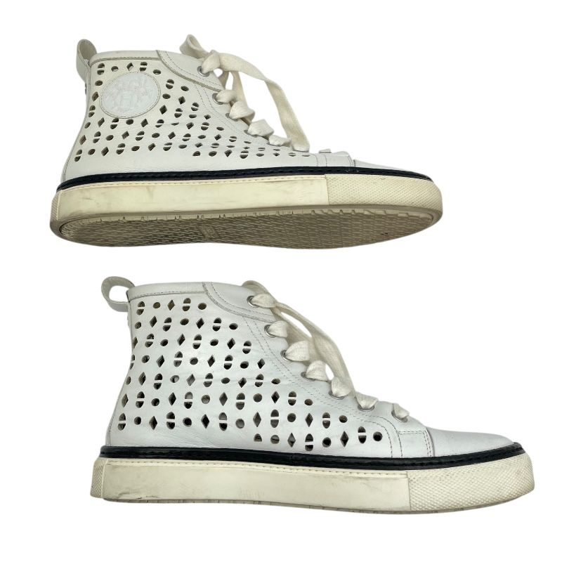HERMES White Leather High-Top Sneakers for Women - Size 36