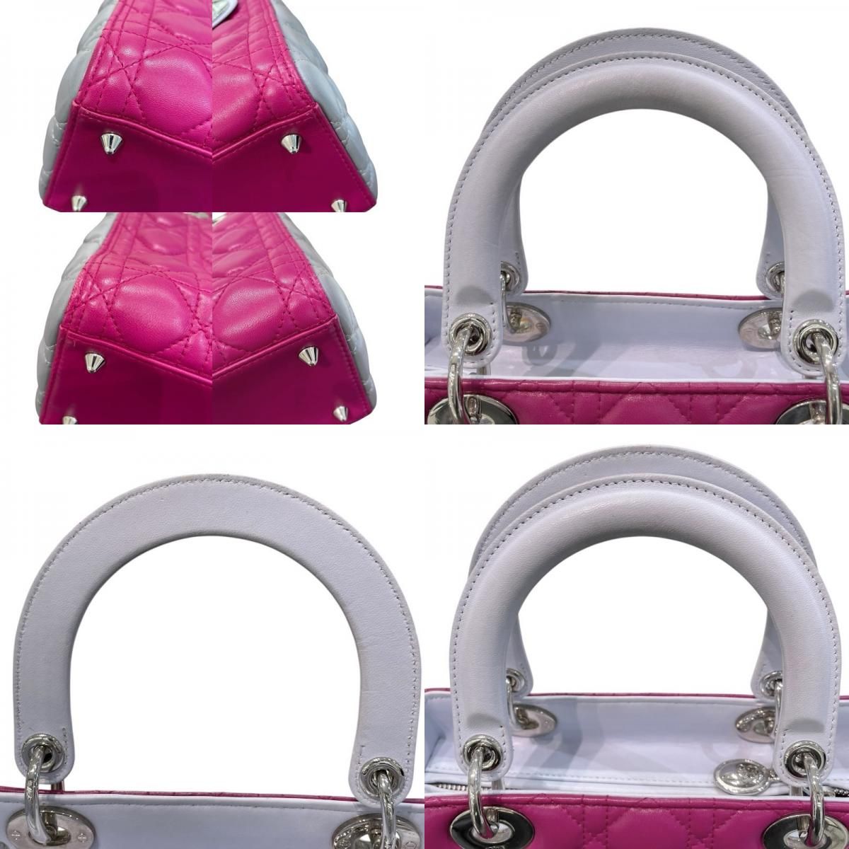 Christian Dior Lady Dior Medium Tricolor in Purple Grey - Exquisite Craftsmanship