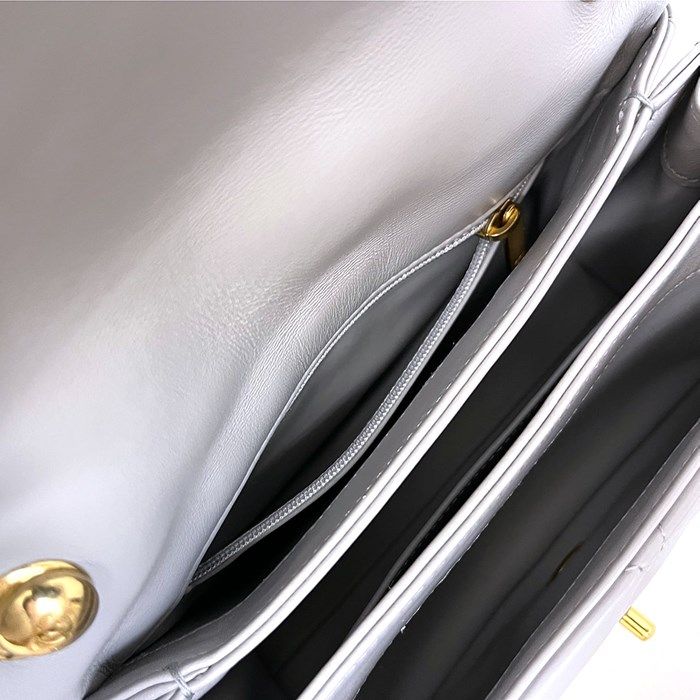 Chanel Métiers d'Art Mini Handle Chain Bag in Grey Lambskin