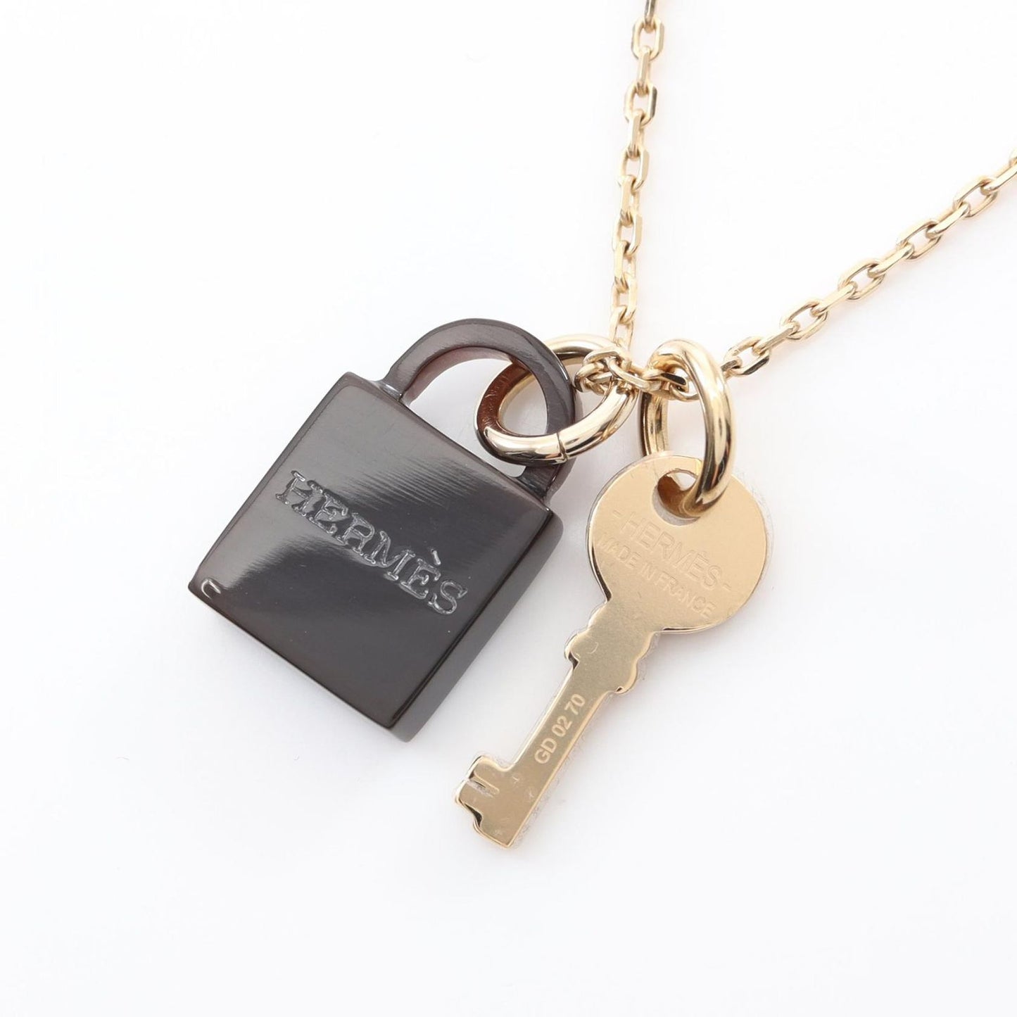 HERMES Amulet Padlock PM Necklace in Gold Plated - Exquisite Craftsmanship
