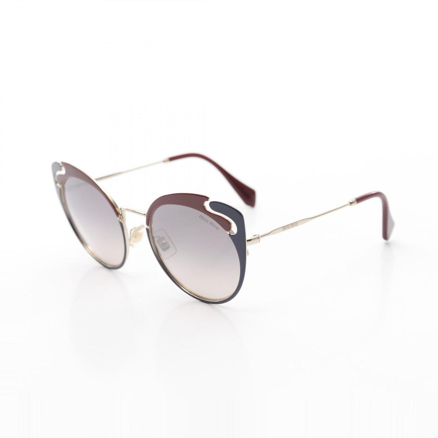 Miu Miu SMU57T Sunglasses in Bordeaux, Navy & Gold - Timeless Elegance