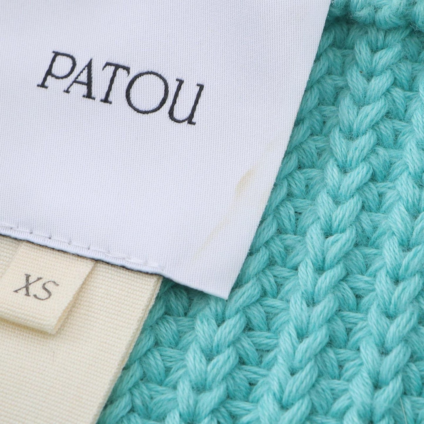 PATOU Fragrance Patch Knit Jumper in Light Blue - Exclusive Luxury