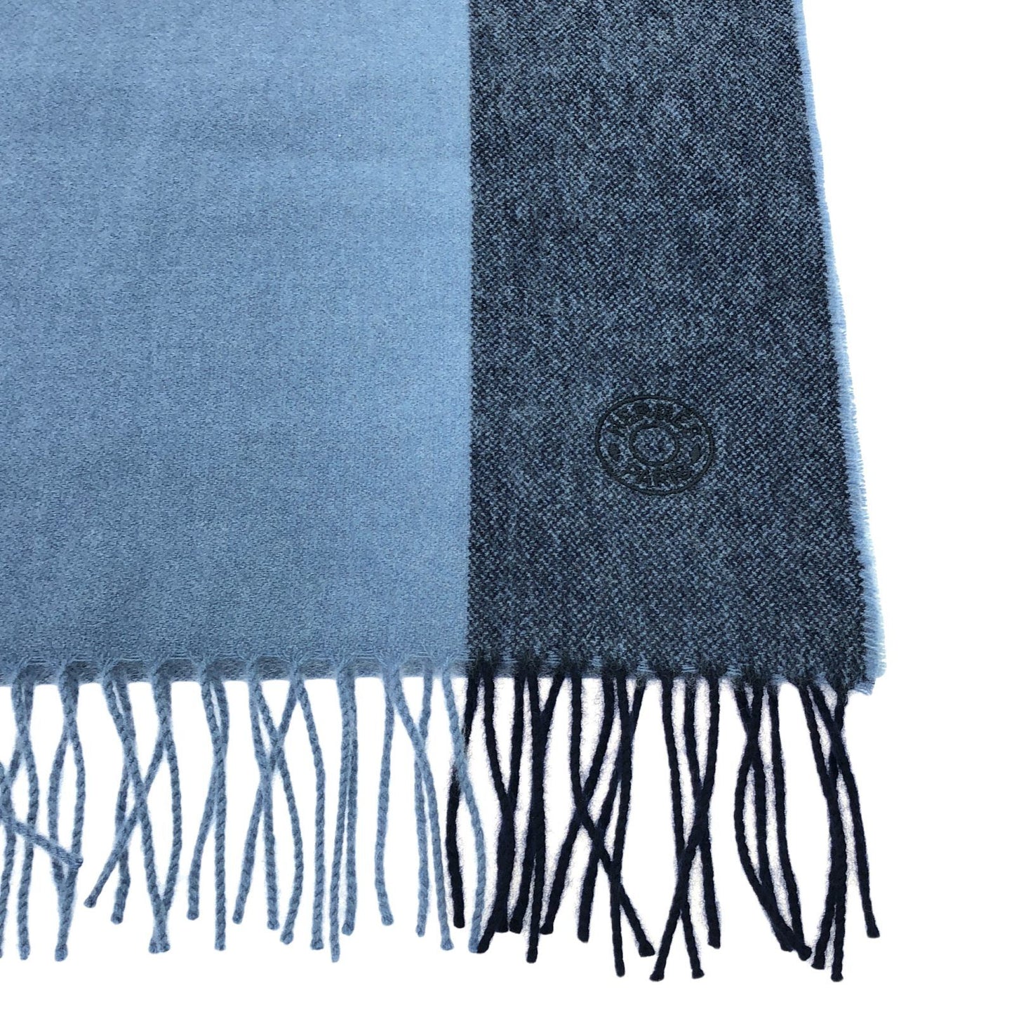 HERMES Cashmere Scarf in Elegant Blue - Timeless Luxury