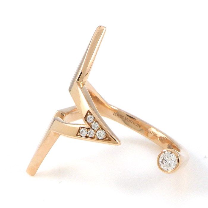 Louis Vuitton Ombre Blossom Open Ring with Diamonds in K18 Pink Gold