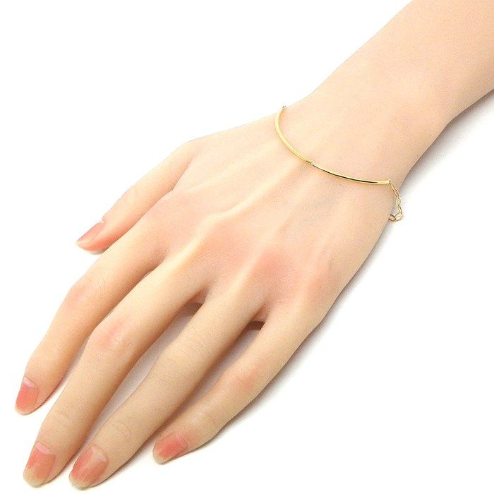 K18 Yellow Gold Curved Bar Arch Chain Bracelet - Timeless Elegance