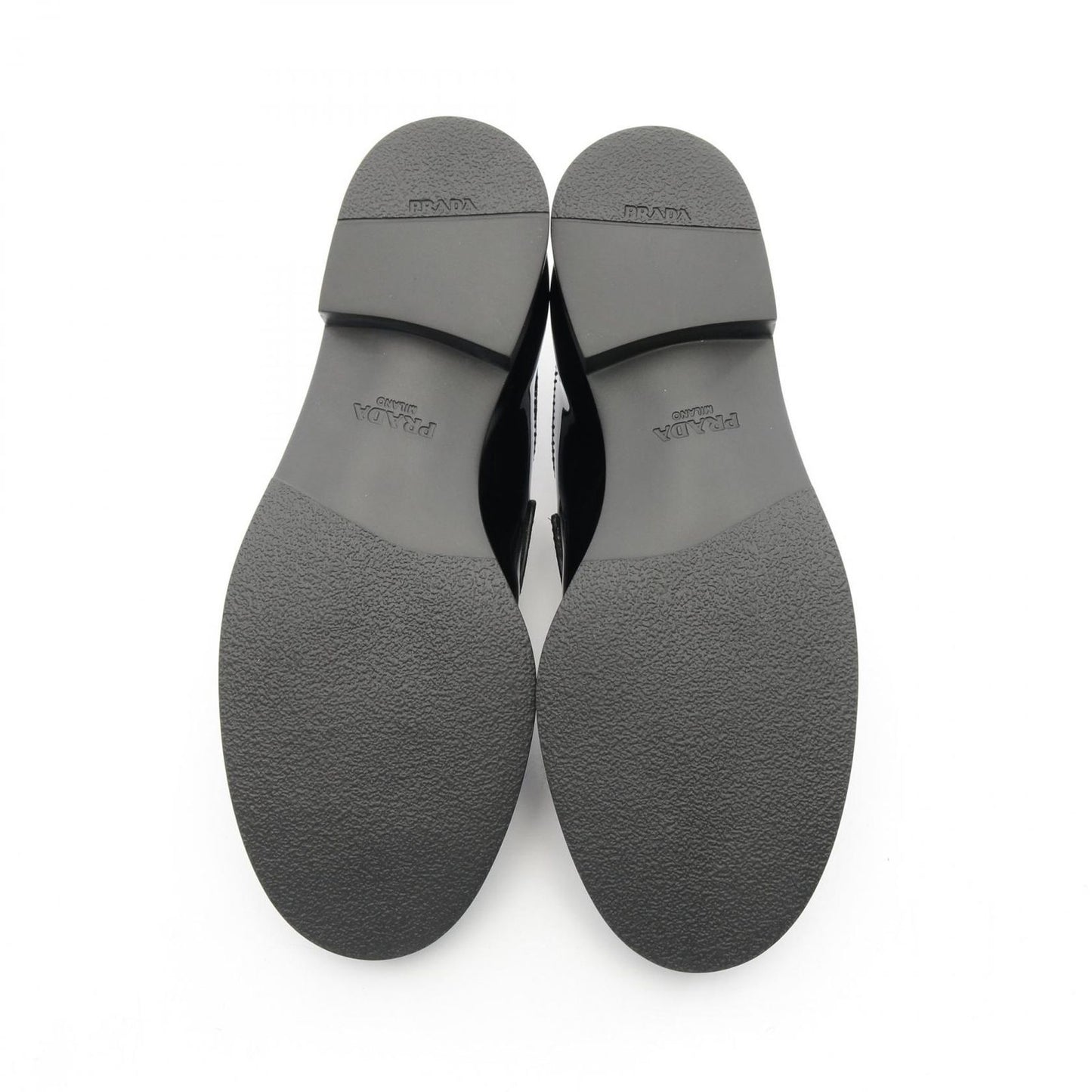 PRADA Triangle Logo Loafers in Black Patent Leather - Unworn Luxury