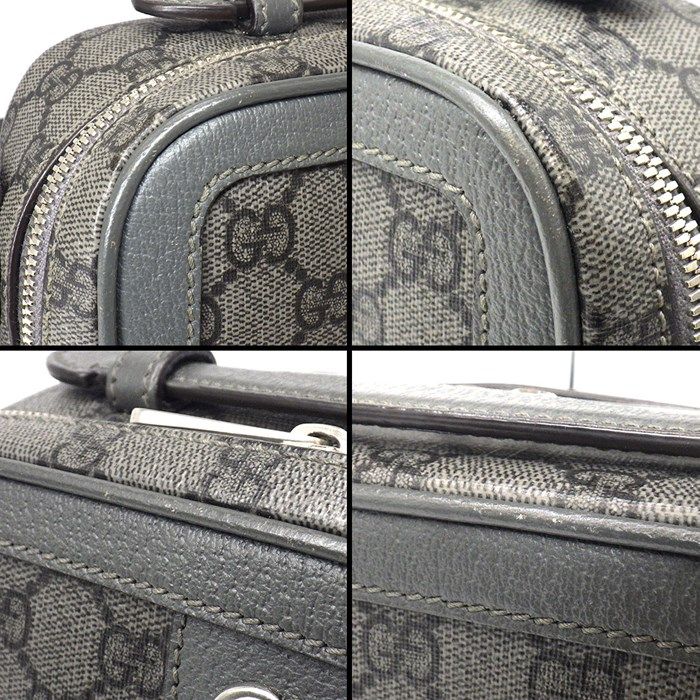 GUCCI Ophidia Small Crossbody Bag in Grey & Black GG Supreme Canvas