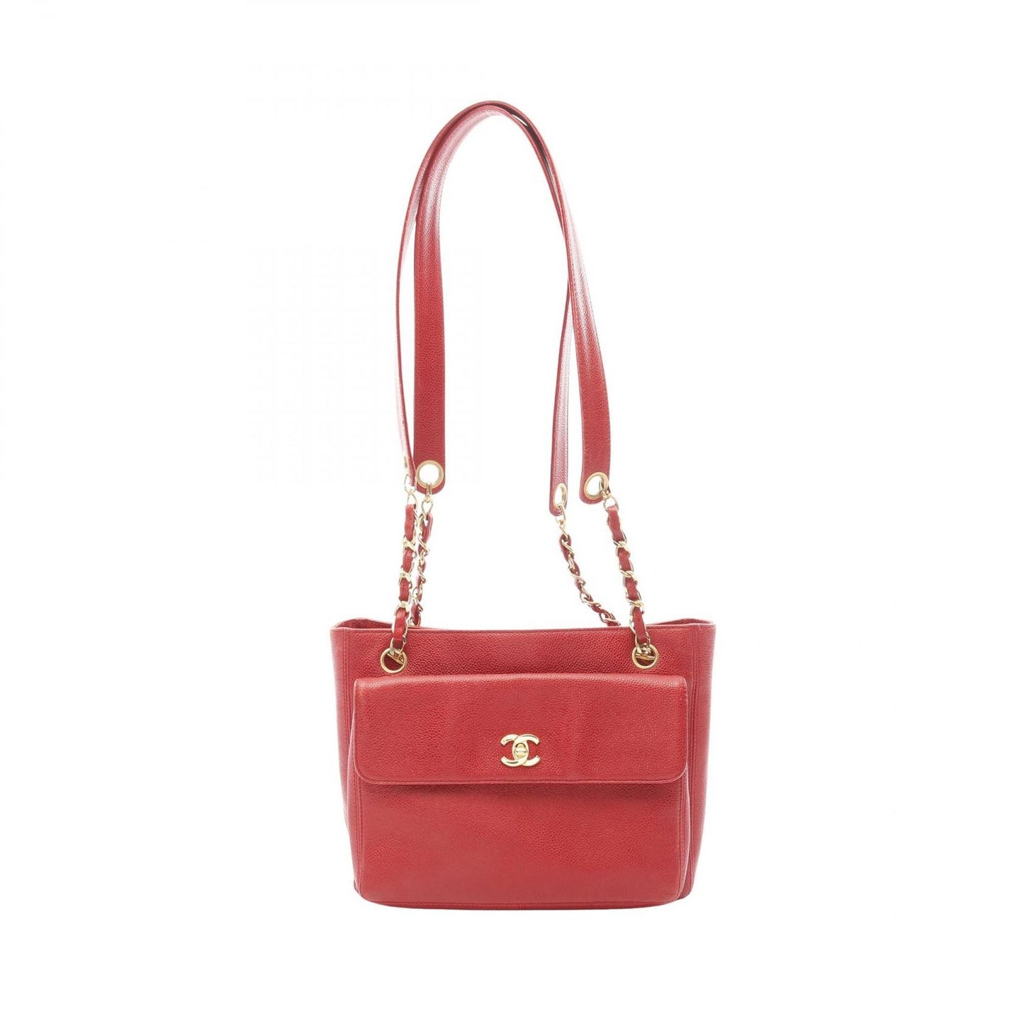 CHANEL Coco Mark Tote Bag in Red Calfskin - A Timeless Classic