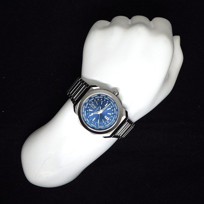BVLGARI Octo Roma World Time Automatic Watch - Blue Dial