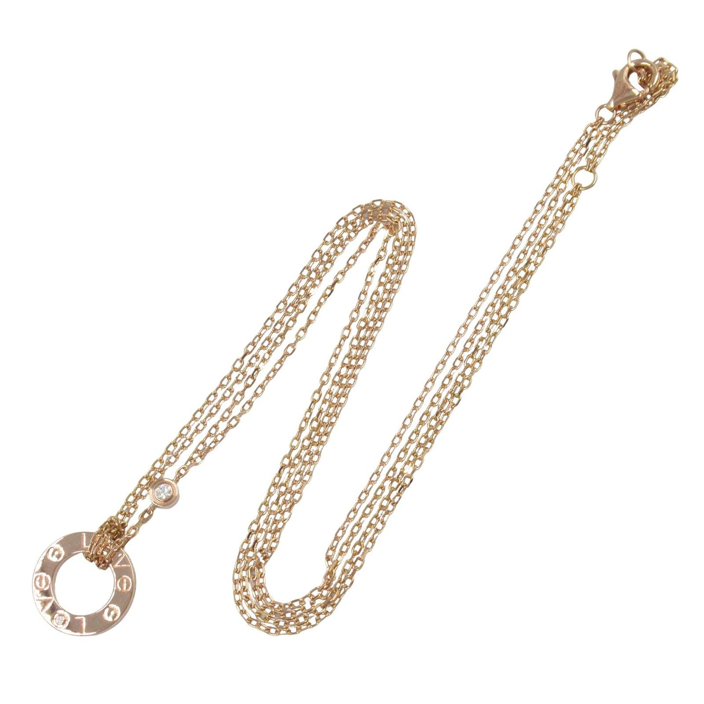 Cartier Love Circle Necklace in 18K Pink Gold with Diamonds