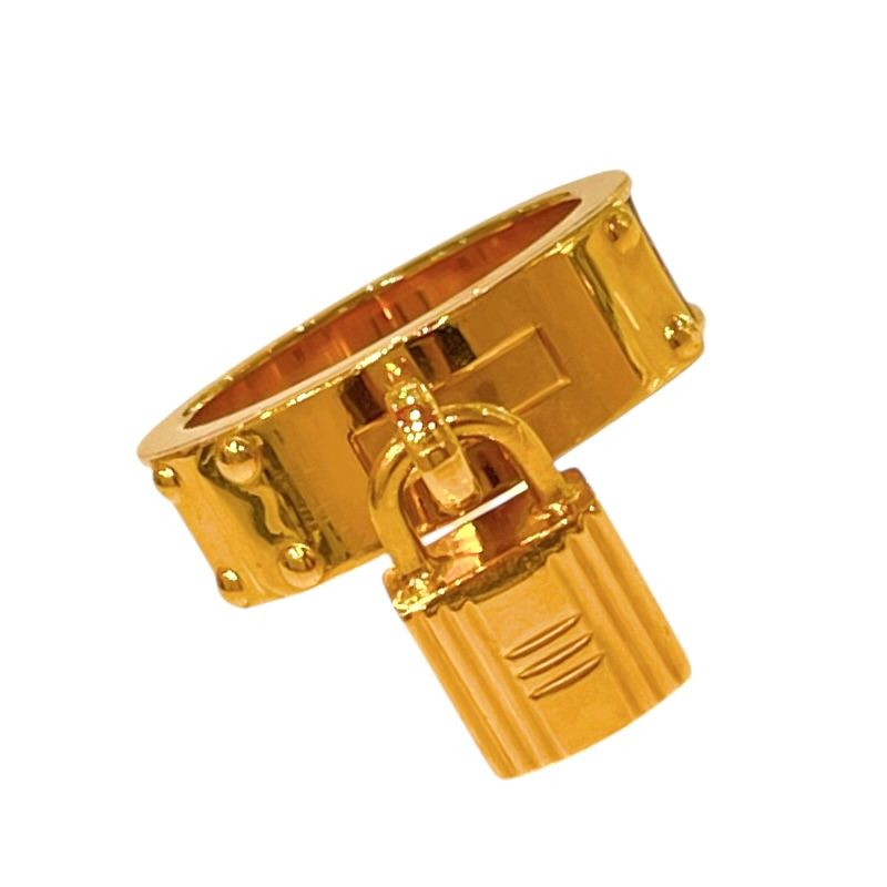 HERMES Kelly Scarf Ring in Brown/Gold - Exquisite Luxury Accessory