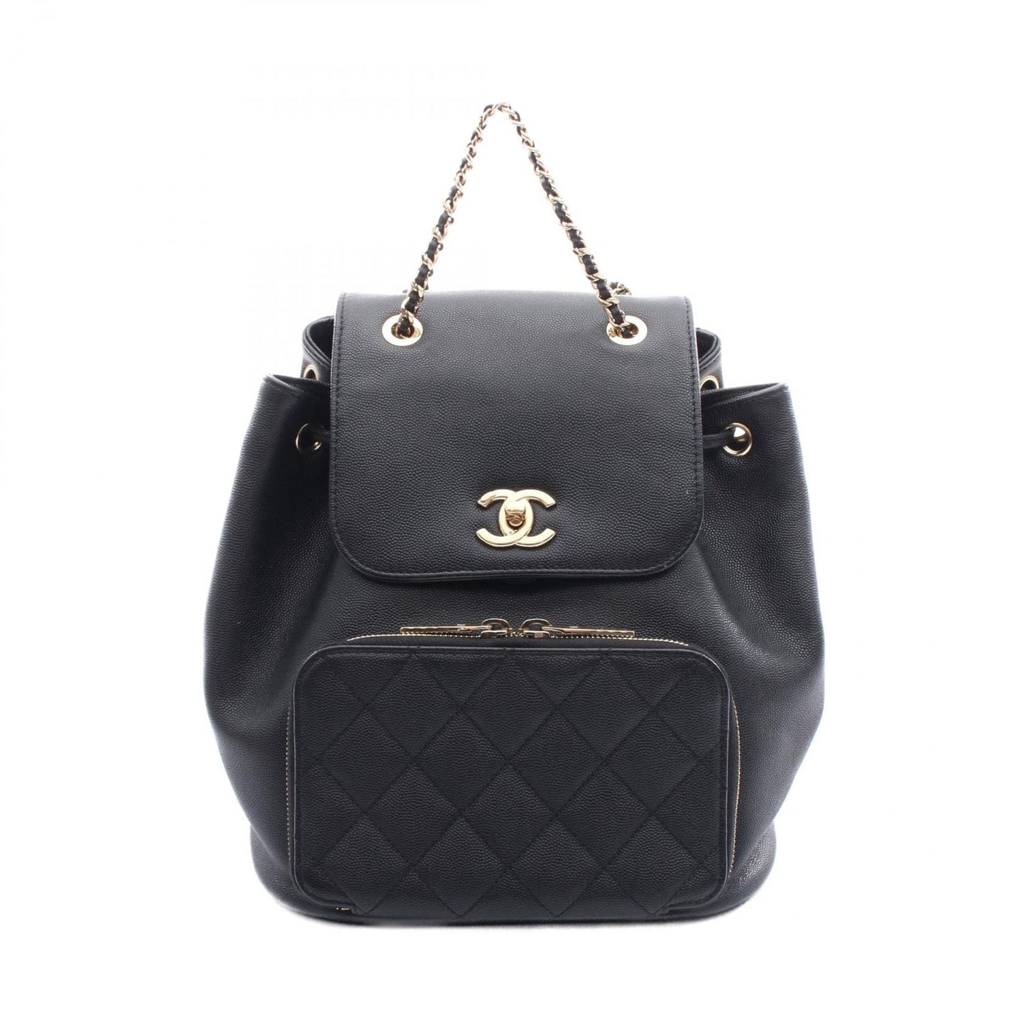 CHANEL Business Affinity Matelassé Backpack in Black Leather