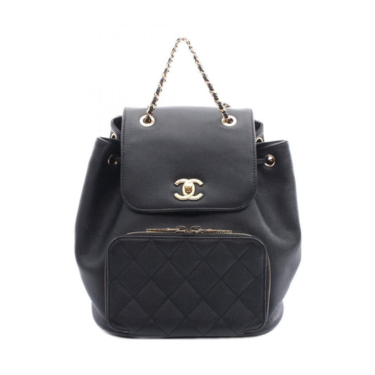 CHANEL Business Affinity Matelassé Backpack in Black Leather