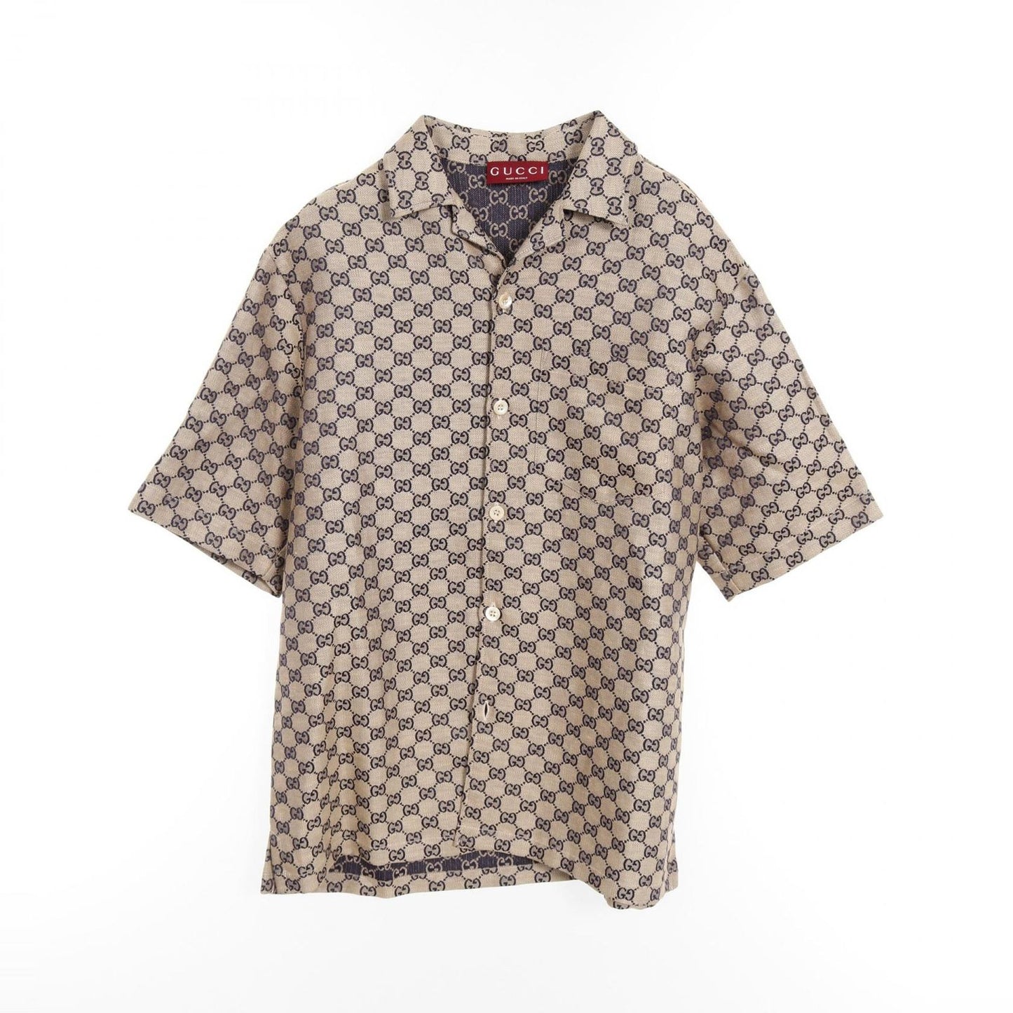 GUCCI GG Linen Blend Canvas Shirt - Timeless Elegance