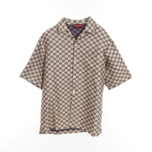 GUCCI GG Linen Blend Canvas Shirt - Timeless Elegance