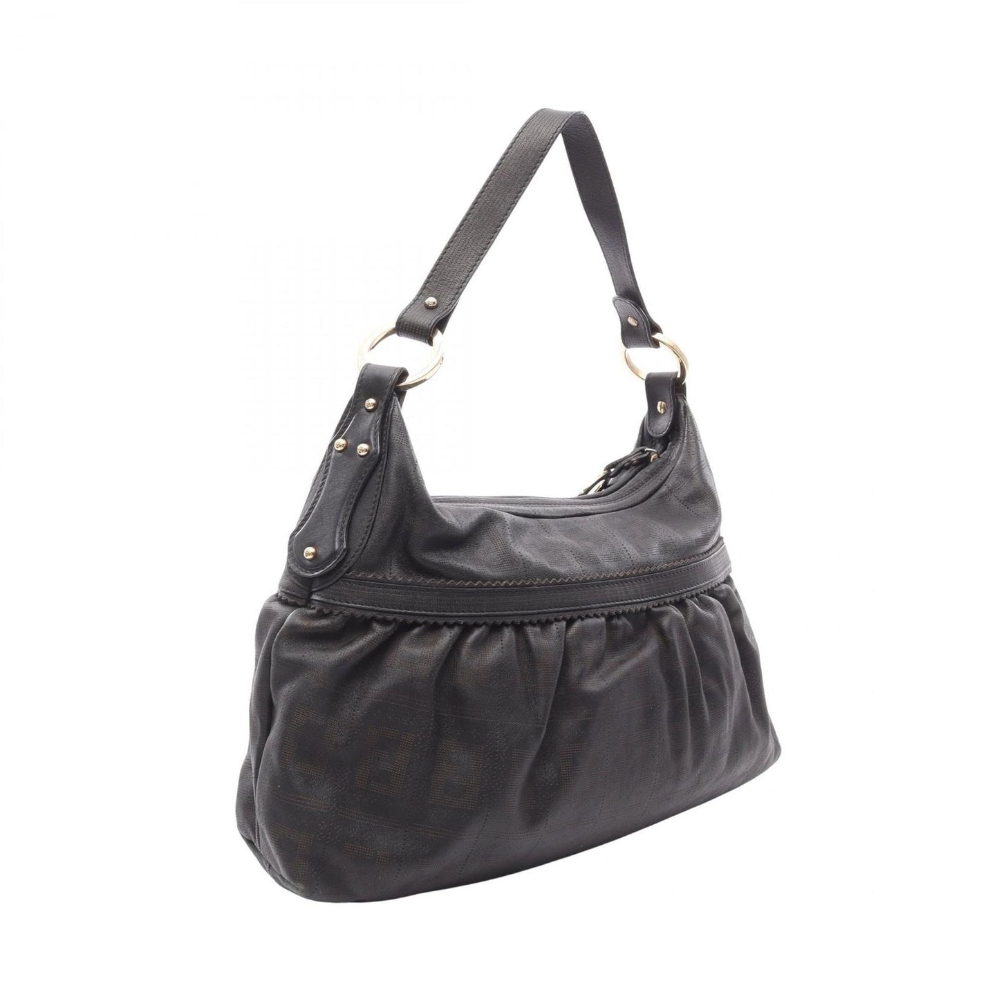 FENDI Black Leather Shoulder Bag - Timeless Elegance