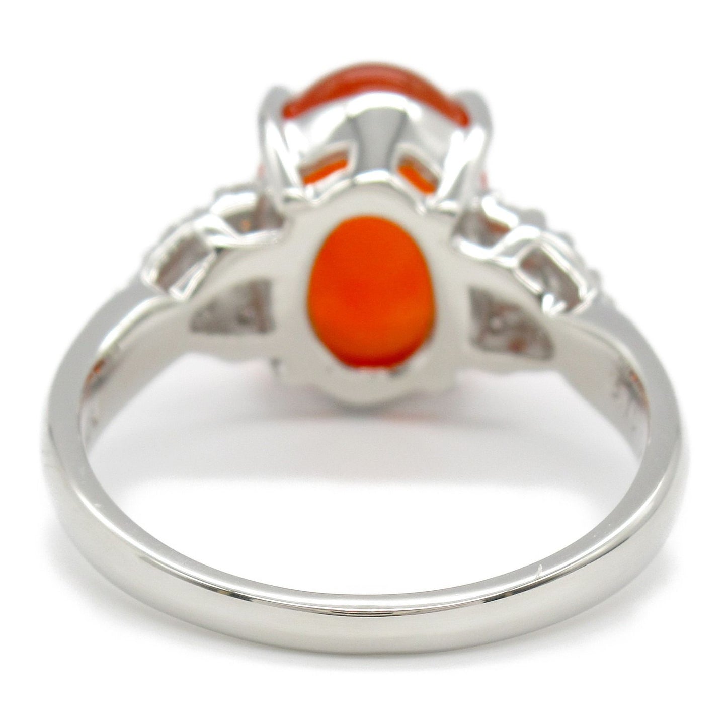 Exquisite Fire Opal & Diamond Ring in Platinum - #12
