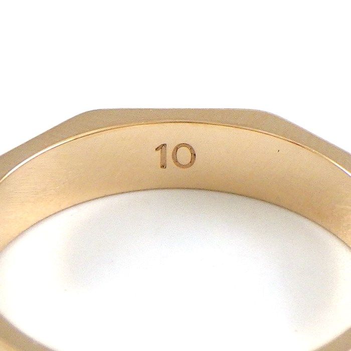GUCCI Octagonal GG Logo Icon Ring in K18 Pink Gold - Size 9.5