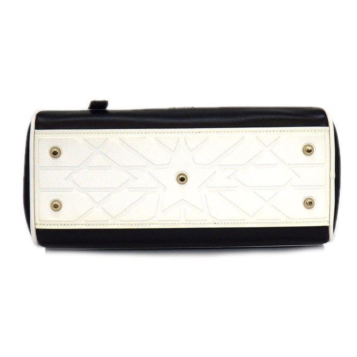 Dior Vibe Small Bowling Bag M6209OOBR in Black/White Calfskin