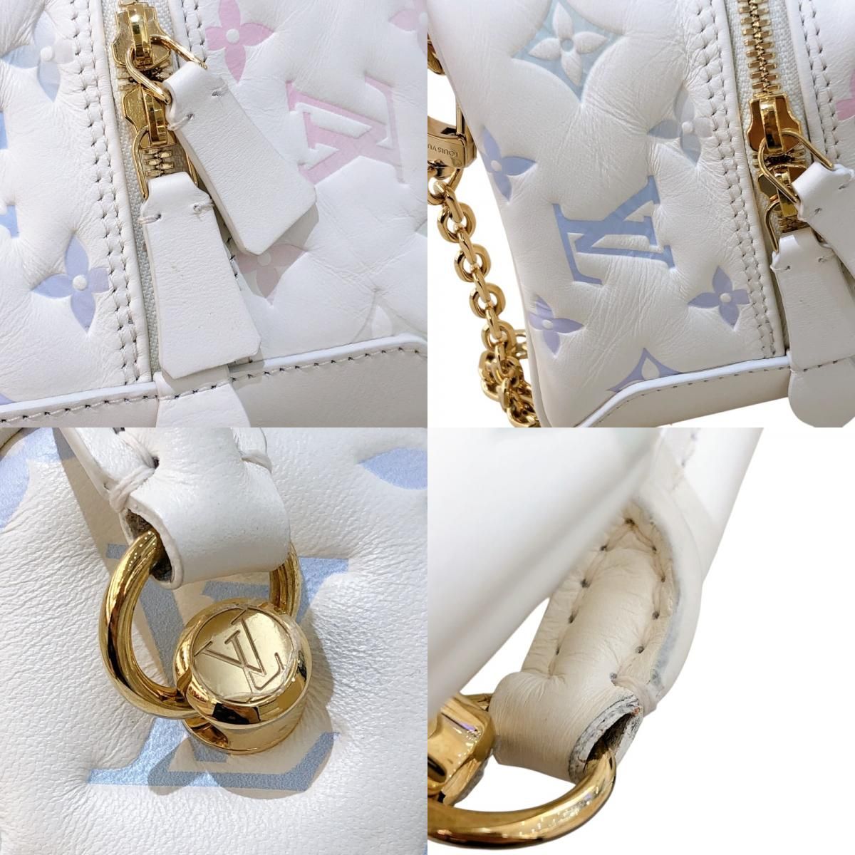 Louis Vuitton Limited Edition Square Bag - Monogram Embossed with Gold Hardware