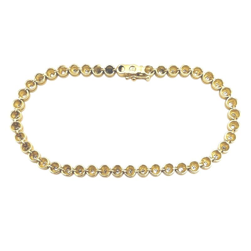 K18 Yellow Gold Diamond Tennis Bracelet - 1.0ct Elegance