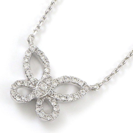 Graff Mini Butterfly Silhouette Necklace in K18WG with Diamonds