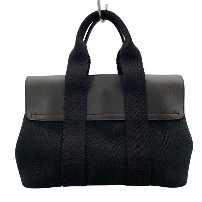HERMES Valparaiso PM Black Handbag with Silver Hardware