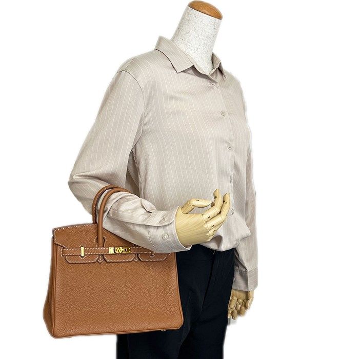 HERMES Birkin 25 Handbag - Gold Togo Leather, 2022 Edition