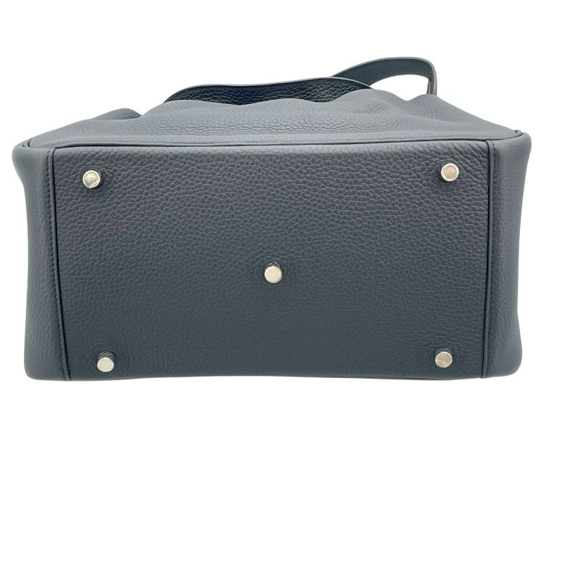 HERMES Lindy 30 Handbag in Black Togo Leather with Silver Hardware