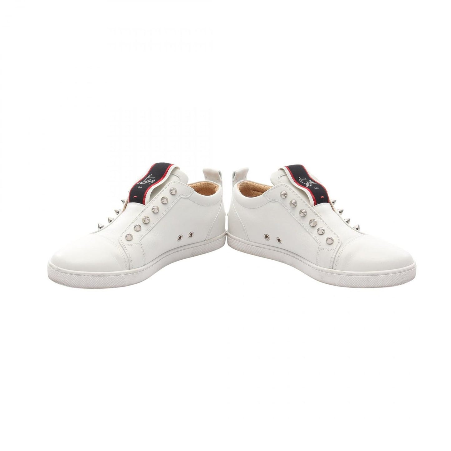 Christian Louboutin White Leather Slip-On Sneakers for Women