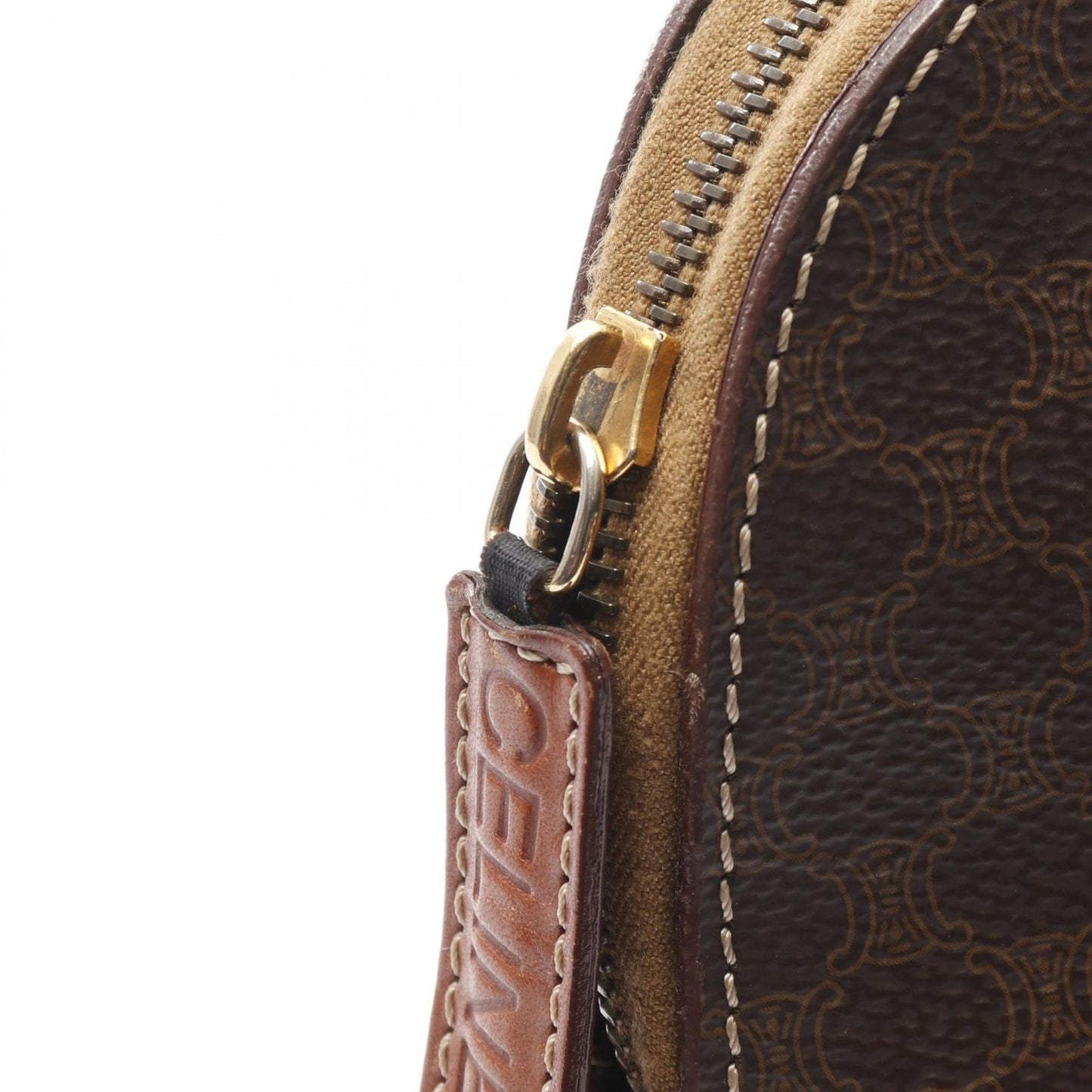 CELINE Macadam Handbag in Dark Brown PVC Coated Canvas