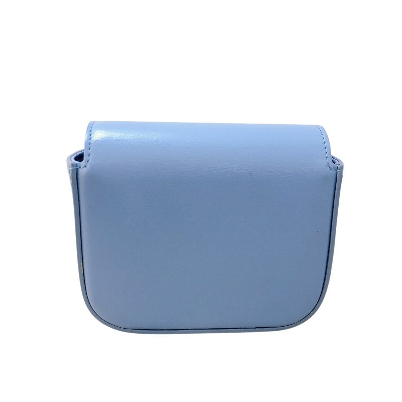 CELINE Mini Claude Ice Blue Shiny Calf Leather Shoulder Bag