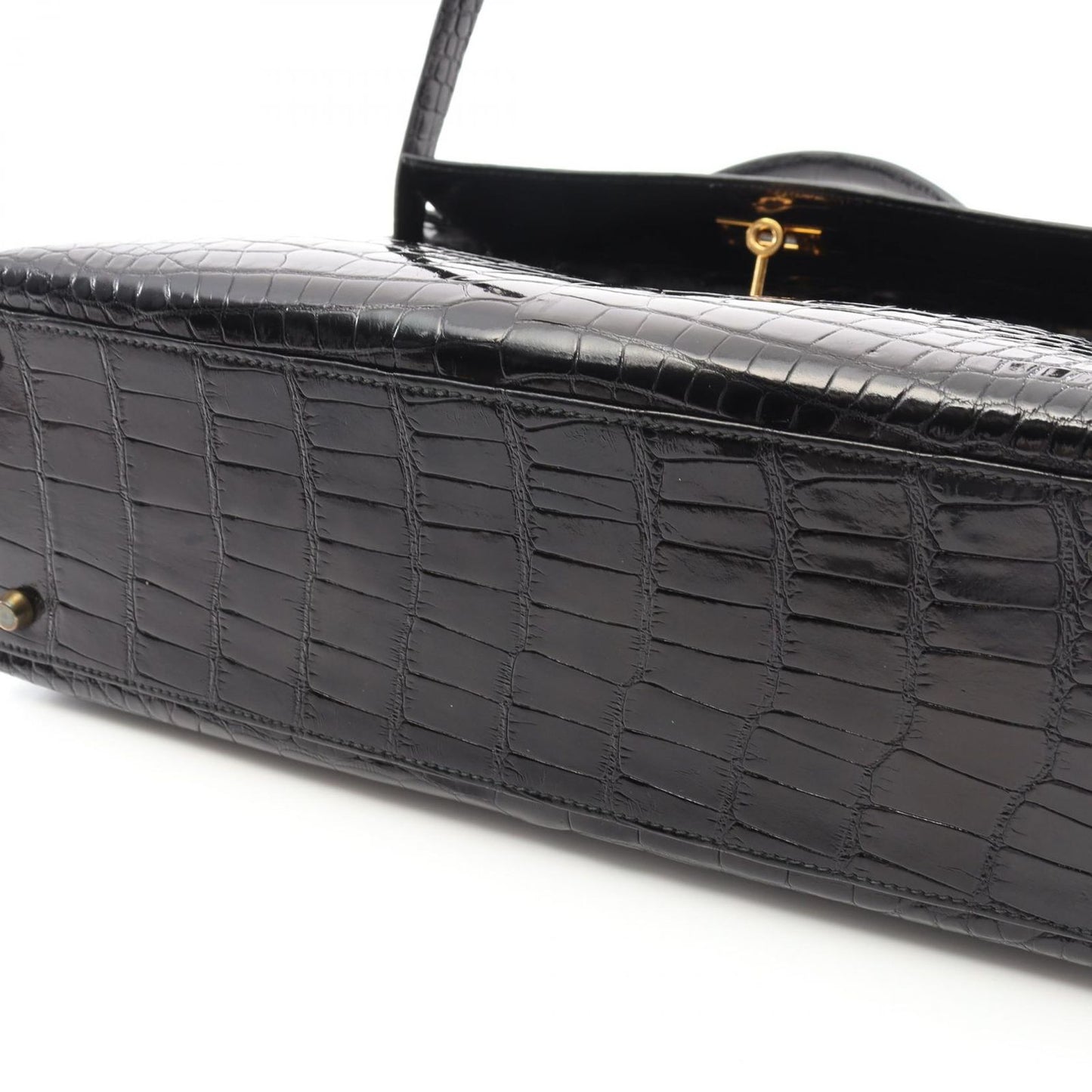 HERMES Kelly 32 Handbag in Black Alligator - Timeless Elegance