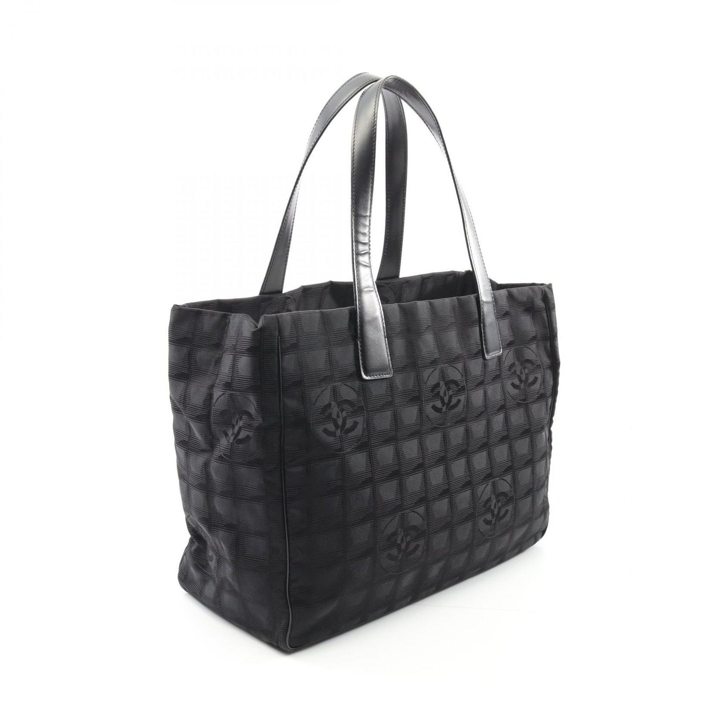 CHANEL Black Leather New Travel Line MM Tote Bag - Timeless Elegance