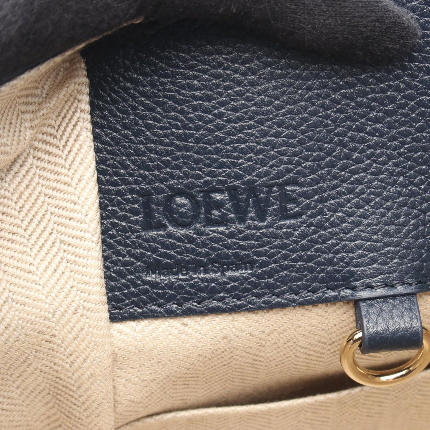 LOEWE Hammock Compact Handbag in Dark Navy Leather