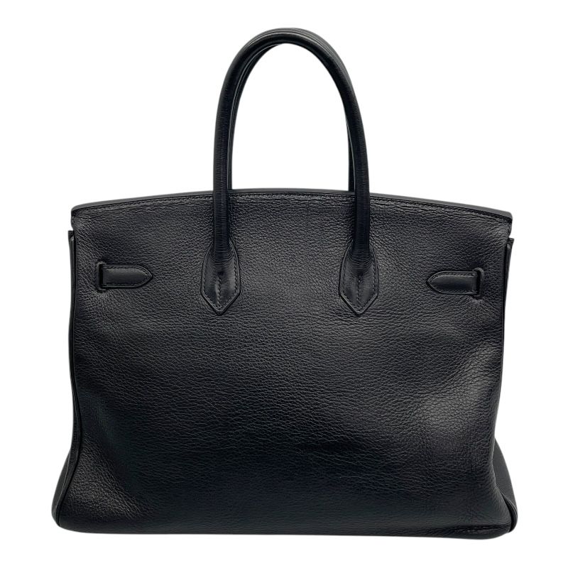 HERMES Birkin 35 Black Togo Leather Handbag with Silver Hardware