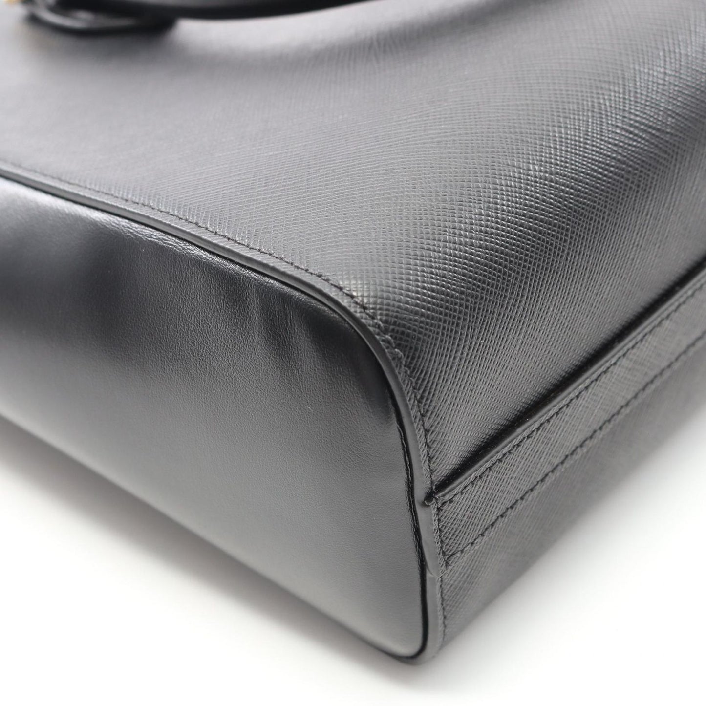 PRADA Saffiano Soft Calf Leather 2-Way Tote Bag - Black