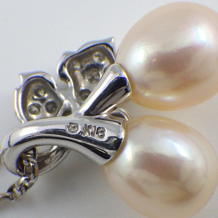 MIKIMOTO Cherry Blossom Pearl Necklace in K18 White Gold