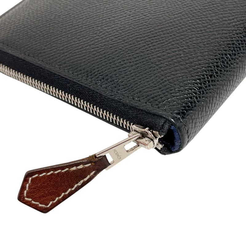 HERMES Azap Long Silk In Wallet - Black Epson Leather - Y Stamp