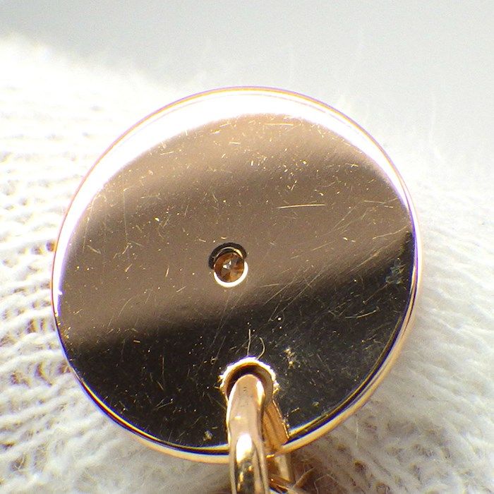 HERMES Gambard Swing Drop Earrings in K18 Pink Gold with Diamonds