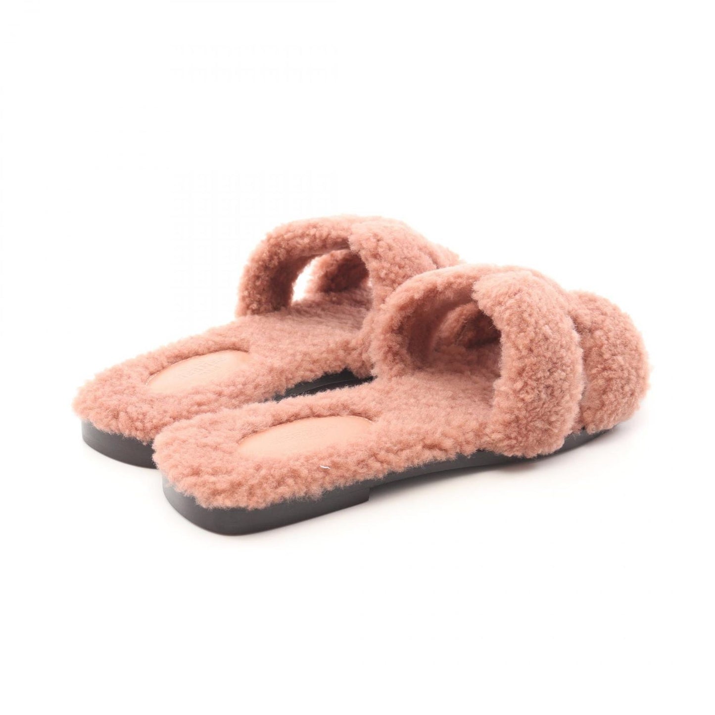 HERMES Pink Fur Sandals - Unworn Luxury Footwear
