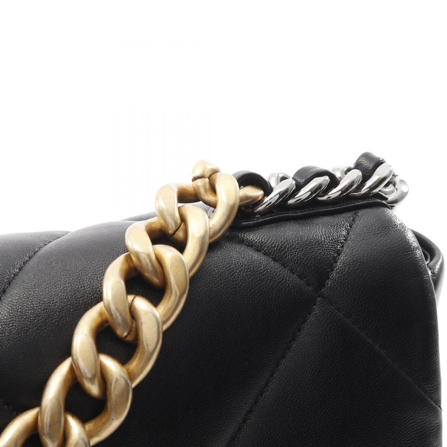 CHANEL 19 Deauville Matelassé Shoulder Bag in Black Lambskin