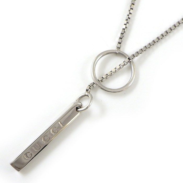 GUCCI Lariat Necklace in K18 White Gold - Exquisite Craftsmanship