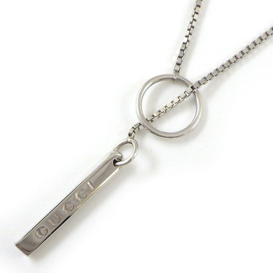 GUCCI Lariat Necklace in K18 White Gold - Exquisite Craftsmanship